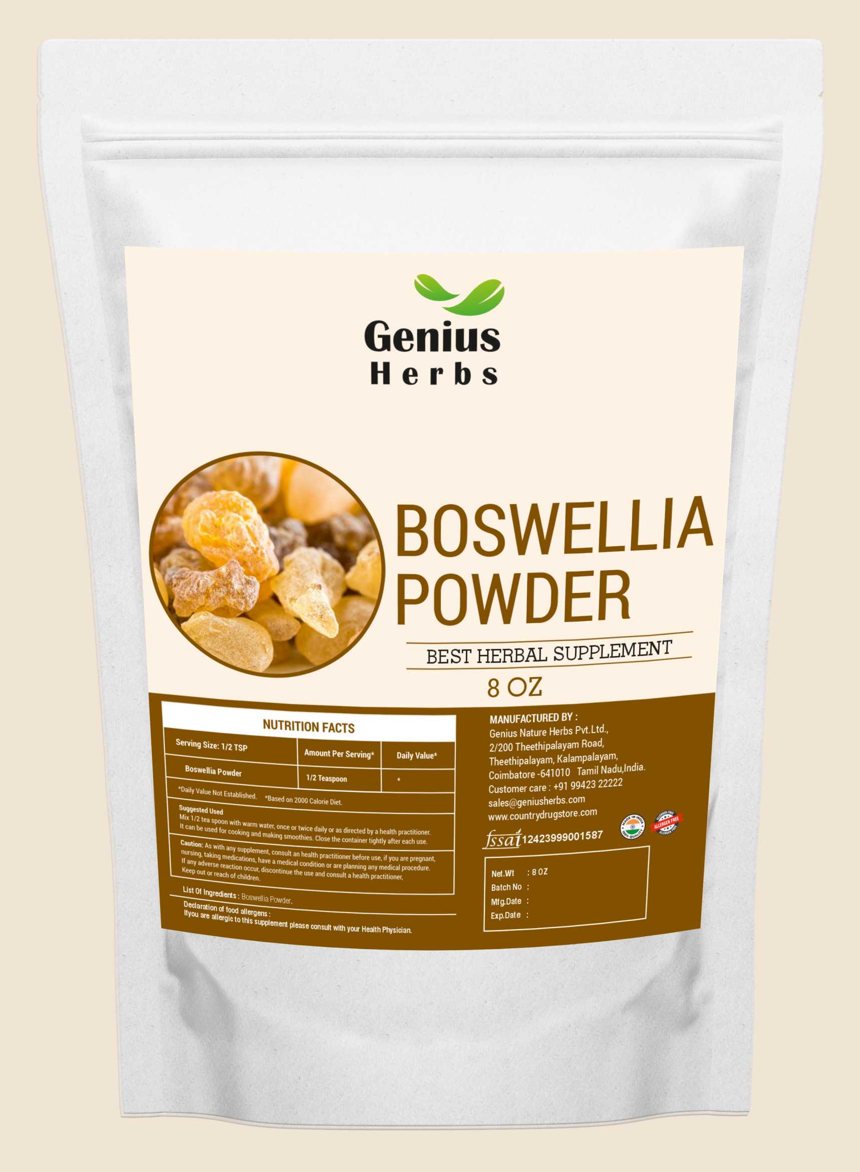 Boswellia Powder Wholesale Manufacturer & Supplier in India